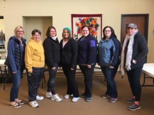 Miranda, Brandi, Becky, Sarah, Lynnsey, Tosha, and Joy standing in a line